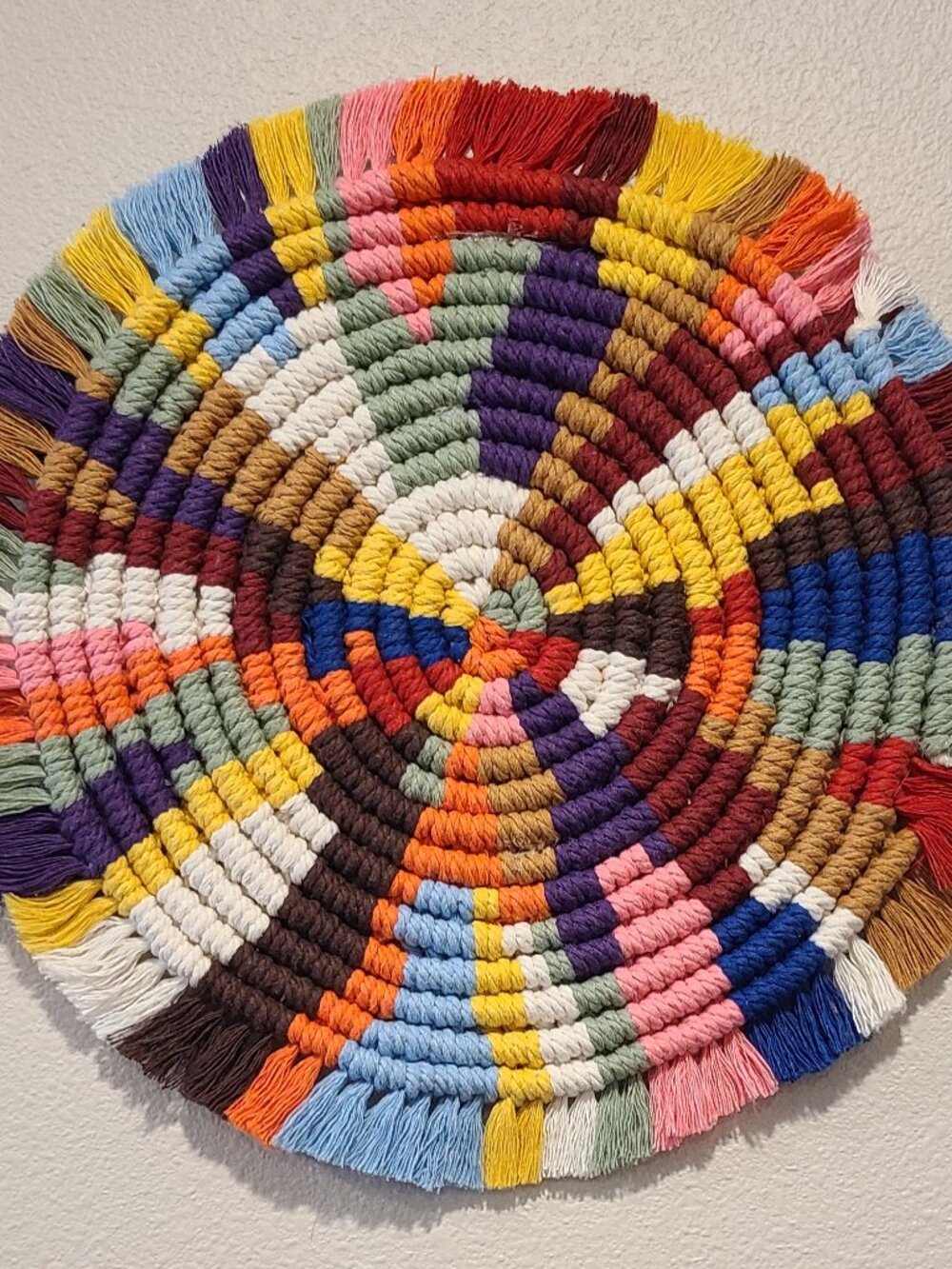 13" Handmade Spiral Wall Art – Vibrant Colors